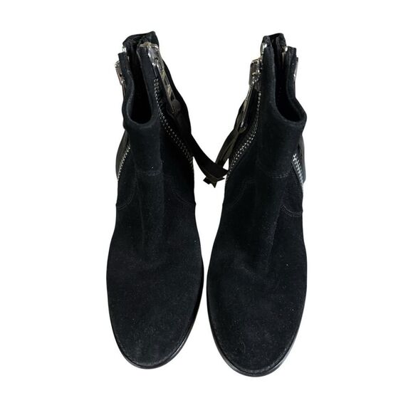 Zadig Voltaire Sz 39 Women's Molly Black Suede Stacked Heel Ankle Booties $528 - Picture 5 of 14